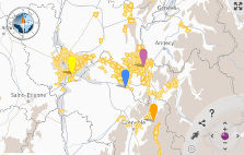 Carte interactive des zones d'action de l'EID Rhône-Alpes pour la démoustication